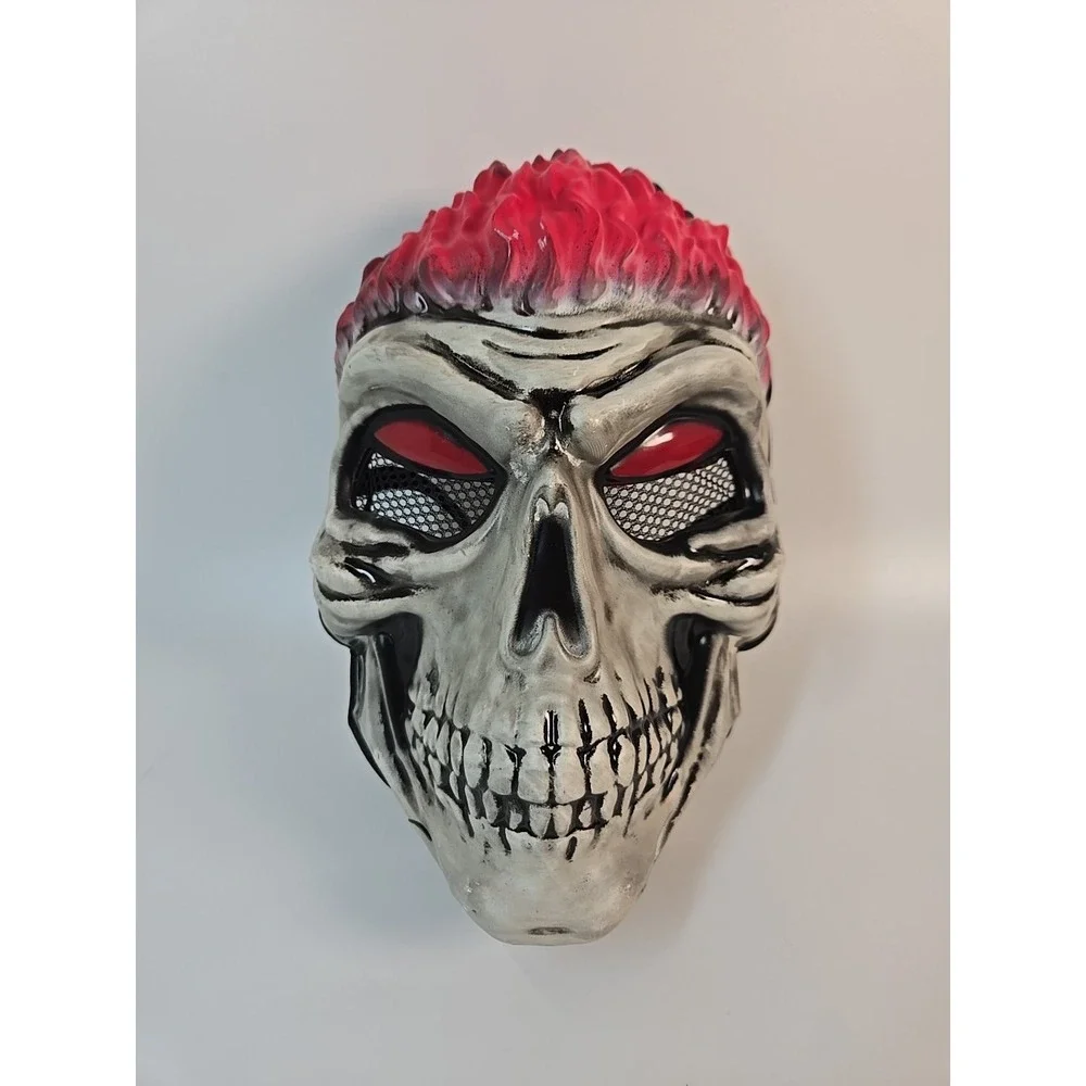 Light-up Red Inferno Skull Mask Halloween Party Cosplay Spooktacular Creations